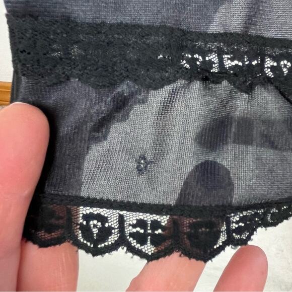 Vintage Sears The Doesn’t Slip Womens Full Slip Black Lace Trim Negligee Chemise - Picture 8 of 8
